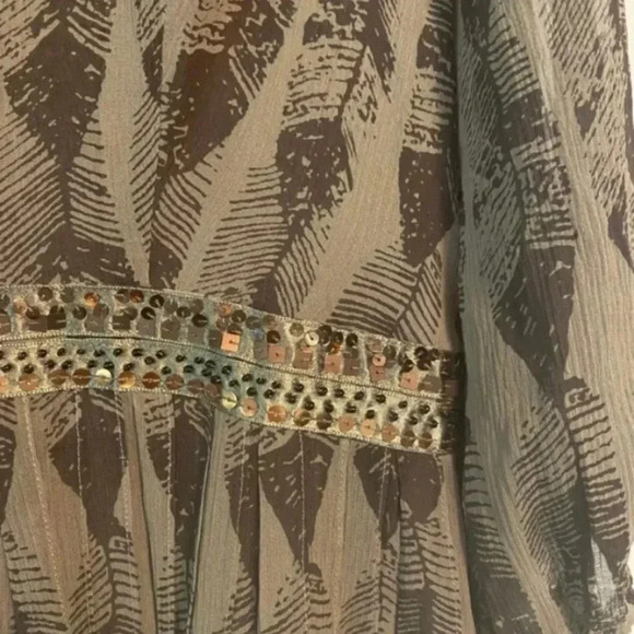 Sundance Womens Brown Silk Chiffon Ruffle Dress - Picture 5 of 7